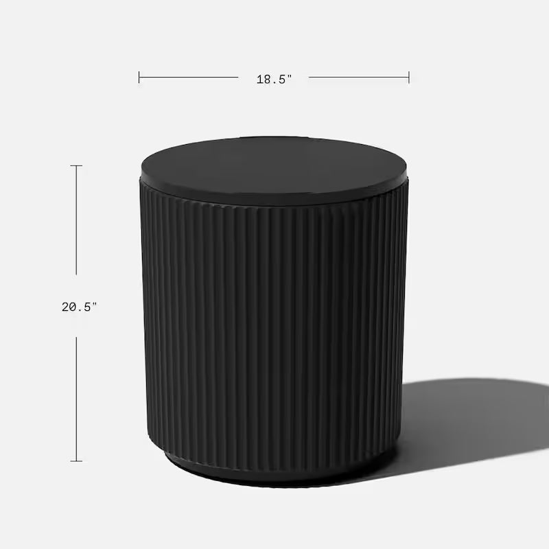 Round Black Plastic 21 in. H Outdoor Cooler Side table