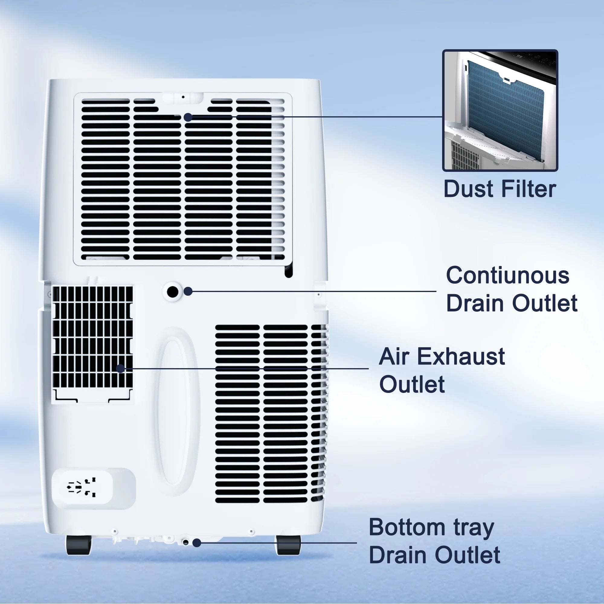 HUMSURE Portable Air Conditioner 9200 BTU (14000 BTU ASHRAE), Suitable For 700 Sq  Ft Of Rooms, Floor Standing Air Conditioning AC Unit With Remote Control And Installation Kit, 5-In-1 Function