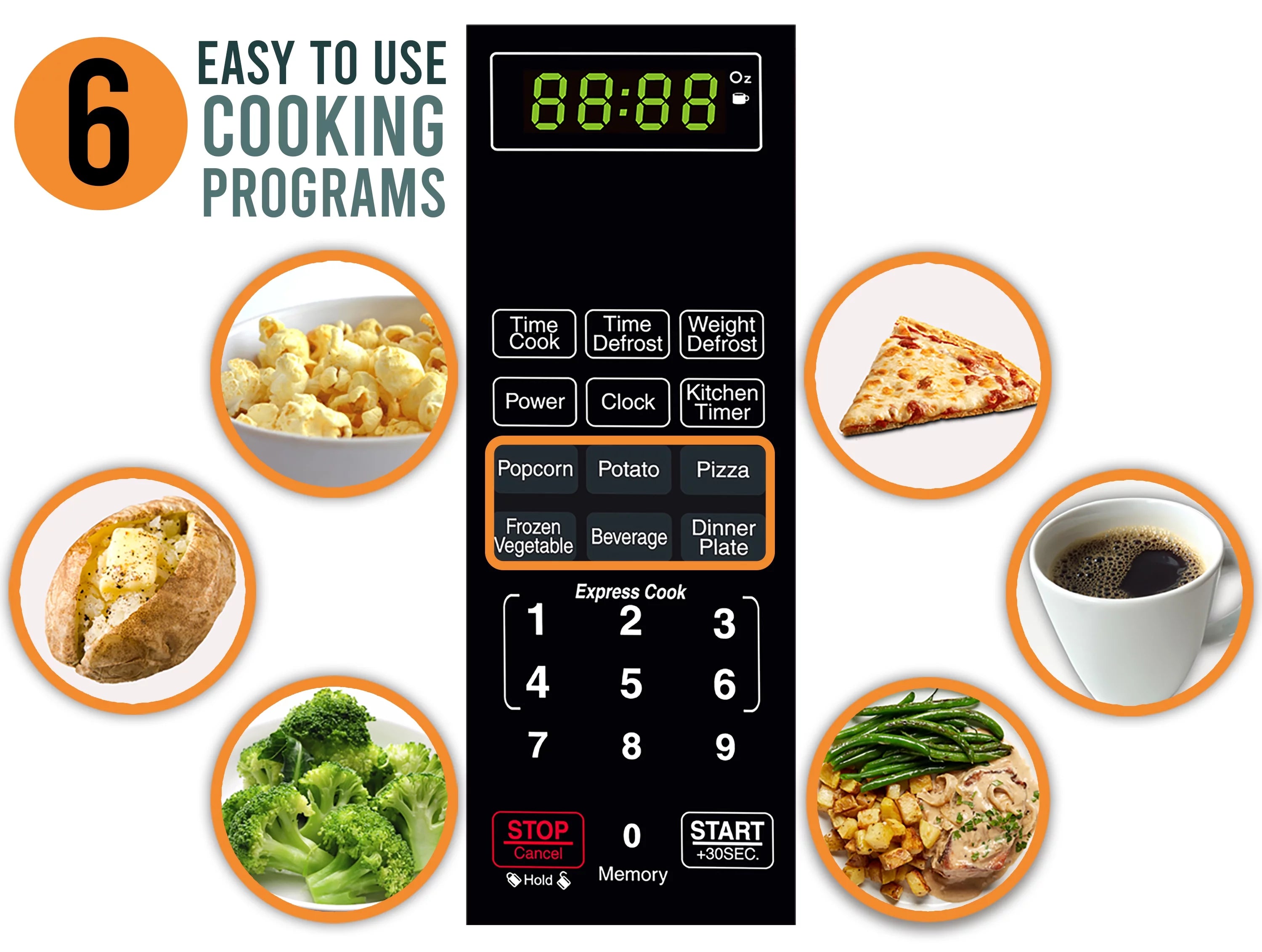 Farberware Classic 1.1 Cu. ft. 1000-Watt Microwave Oven, White and Platinum, FMO11AHTPLB