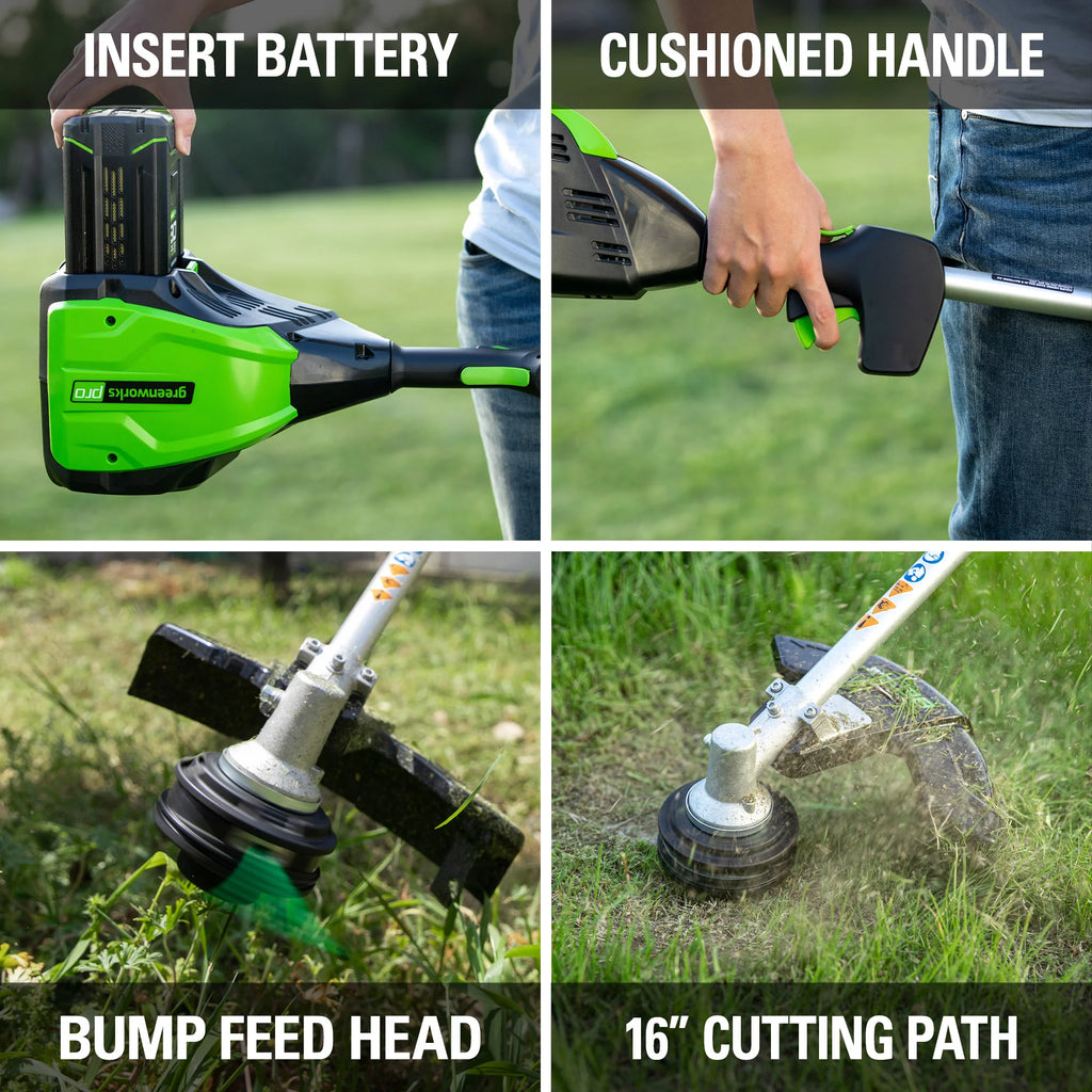 Greenworks 16-Inch PRO 80V Cordless String Trimmer (Attachment Capable), Battery Not Included GST80320