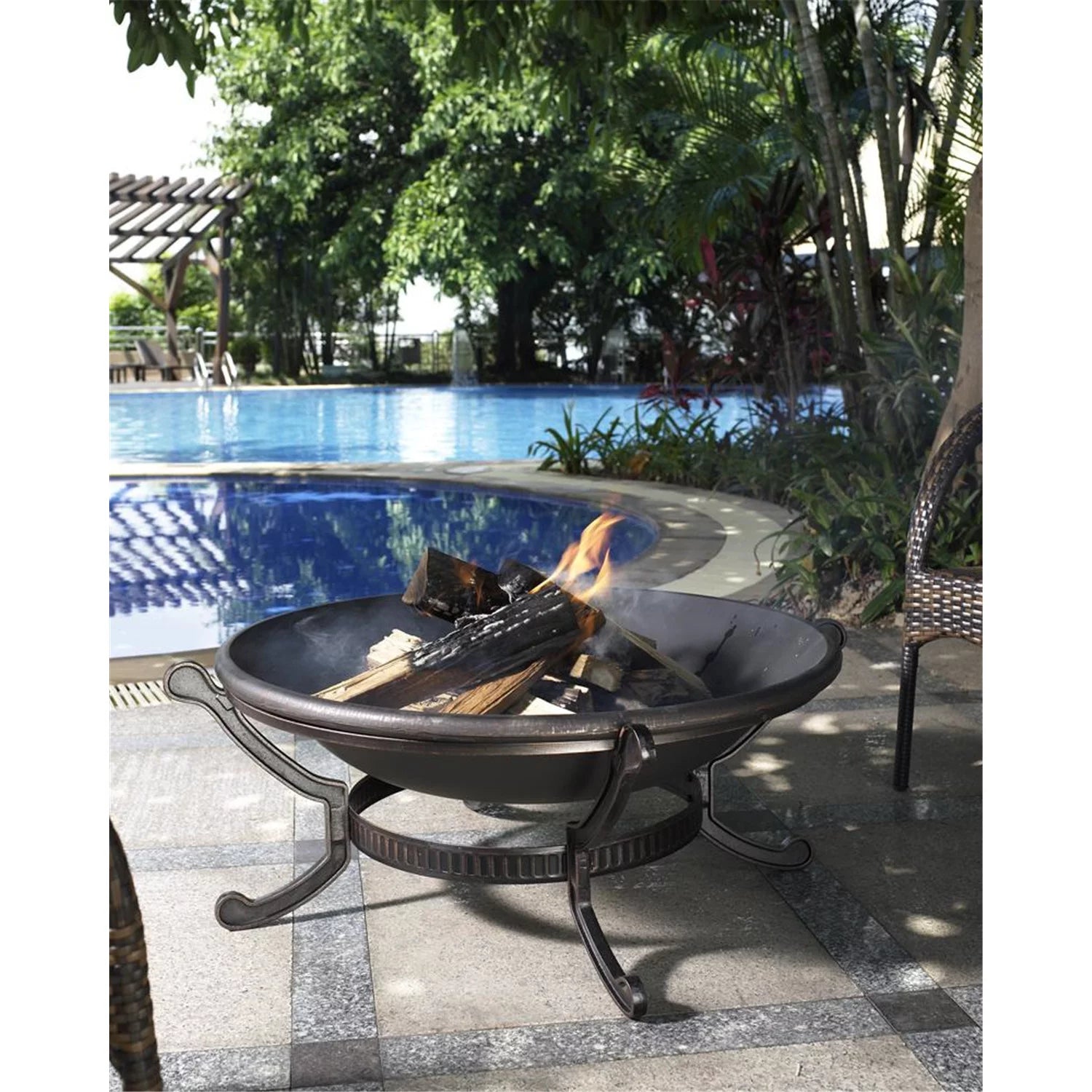 Crosley Ashland Patio Fire Pit Bowl in Black