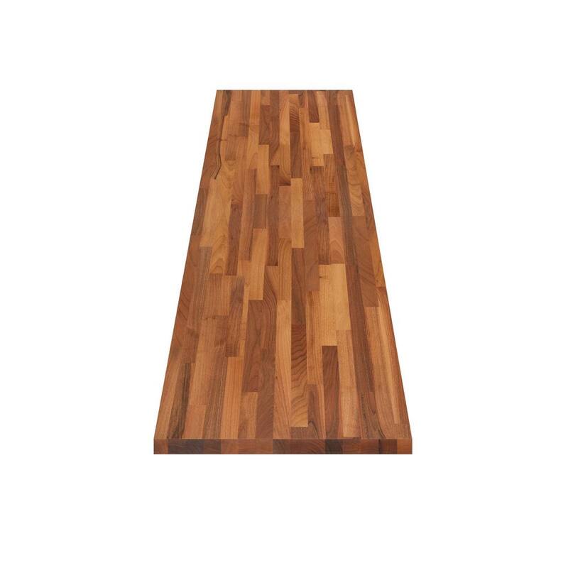 10 ft. L x 25 in. D Unfinished Walnut Solid Wood Butcher Block Countertop With Edge