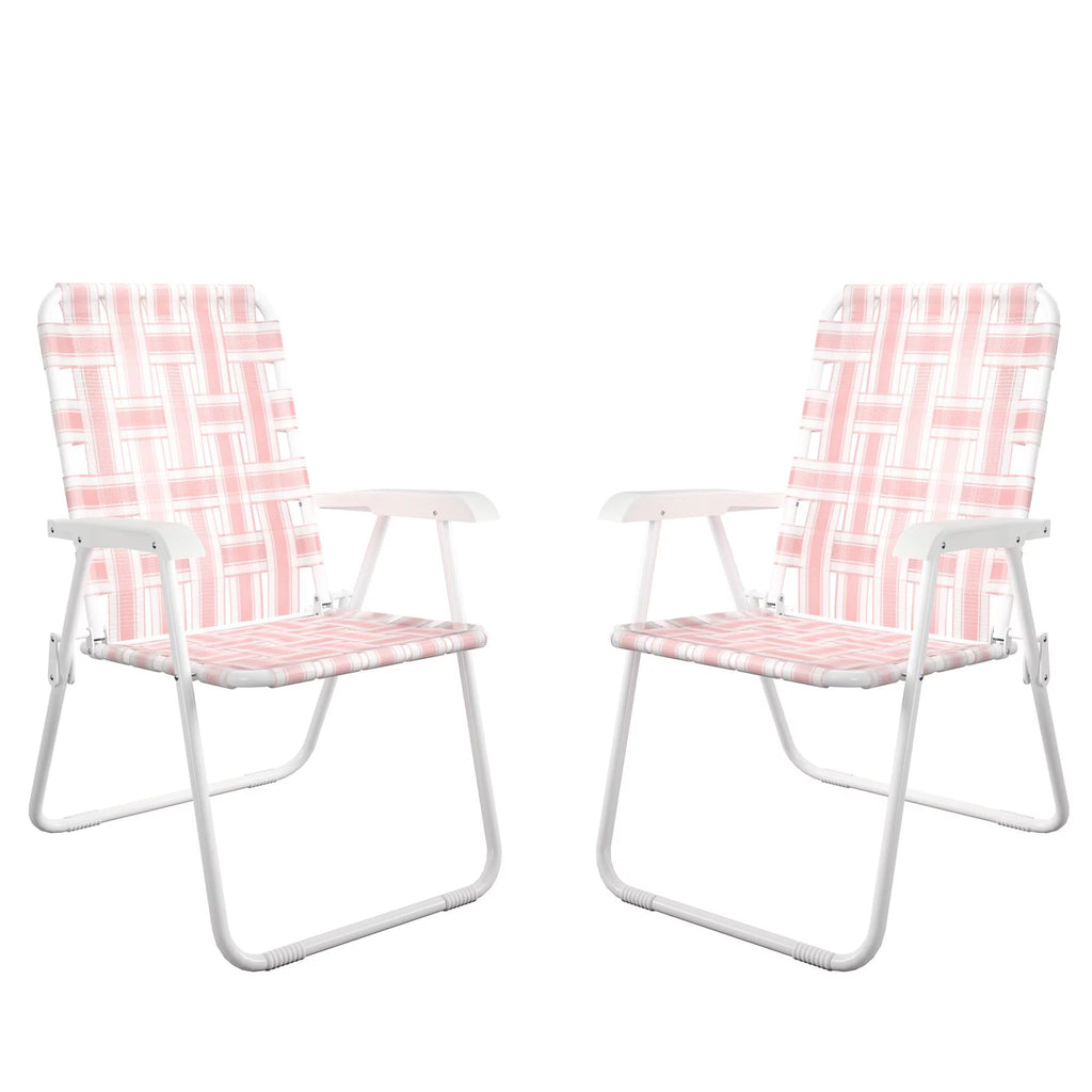Novogratz Poolside Gossip, Priscilla Folding Chairs, 2-Pack, Rosewater