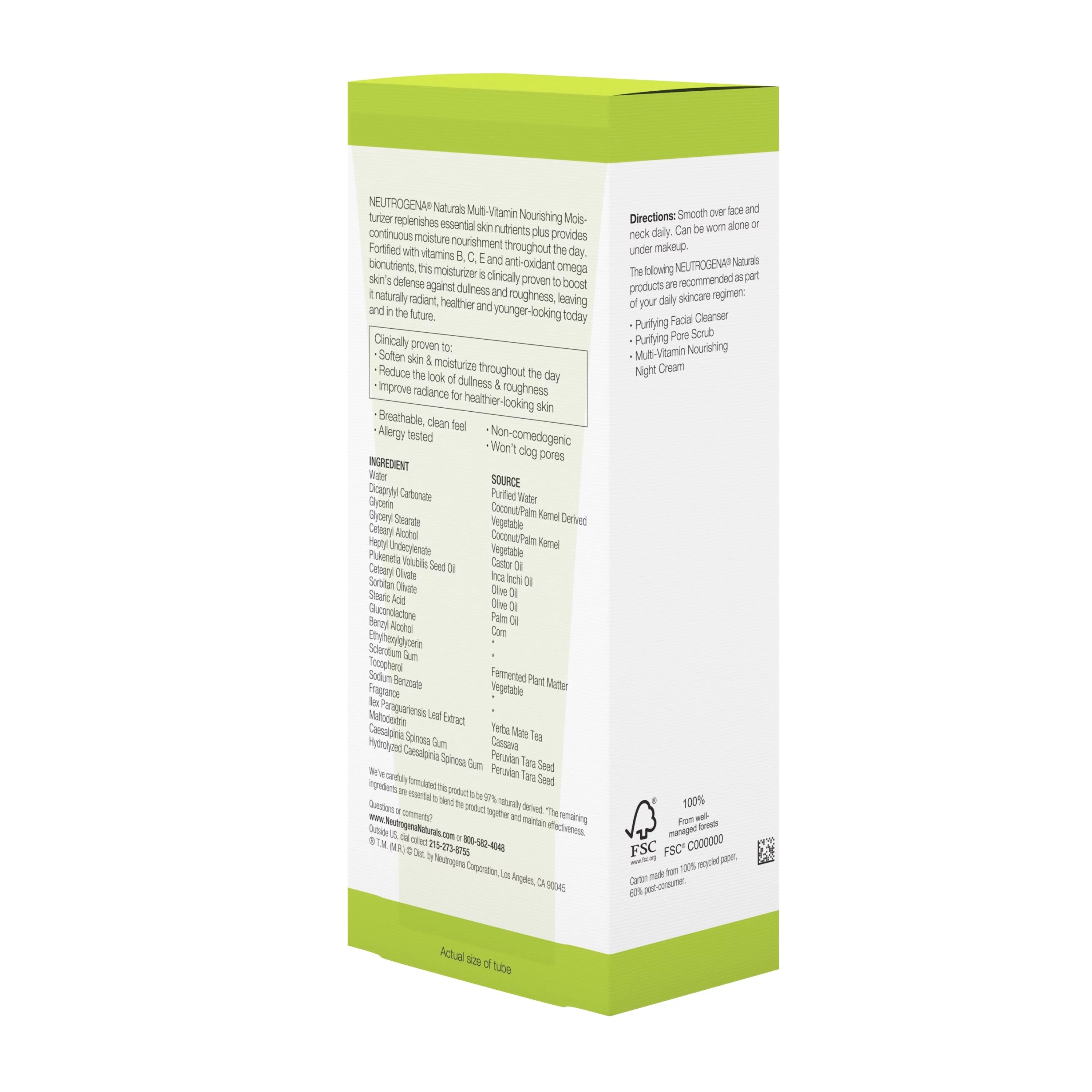Neutrogena Naturals Multi-Vitamin Nourishing Daily Face Moisturizer, 3 fl oz